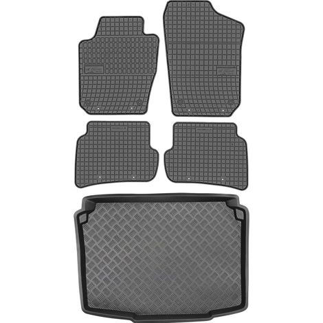 Juego de alfombrillas de goma para coche y maletero para Seat Ibiza IV Hatchback (2008-2017). (1/5)