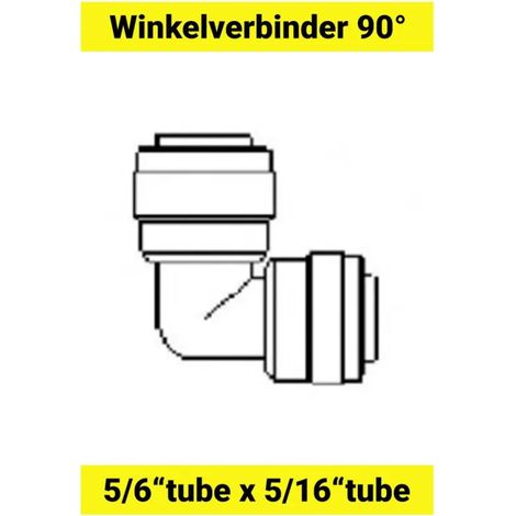 Raccord coudé 90° pour tubes 5/16" x 5/16" - Connecteur étanche pour gastronomie, bar et climatisations (1/2)