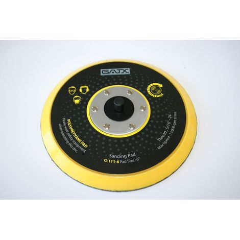 ELMAG Schleifteller Ø 150 mm, WEICH, ungelocht, Klett, Gewinde 5/16 (1/2)