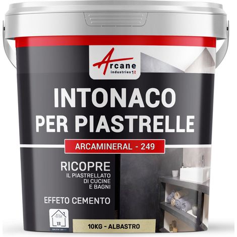 Intonaco per piastrelle del bagno e cucina, su pavimento e pareti - ARCAMINERAL - 10 kg (circa 6,5 m²) Alabastro - ARCANE INDUSTRIES