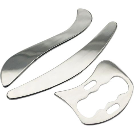 Outil de massage Gua Sha 3 en 1 en acier inoxydable - Guasha pour Sculpter la Ligne de la Mâchoire pour la thérapie physique, GuaSha-Outil de massage GuaSha - Outil pour la relaxation