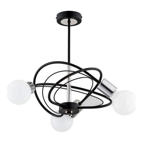 Plafoniera moderna loft LUER 3 luci E27 metallo Alfa (1/2)