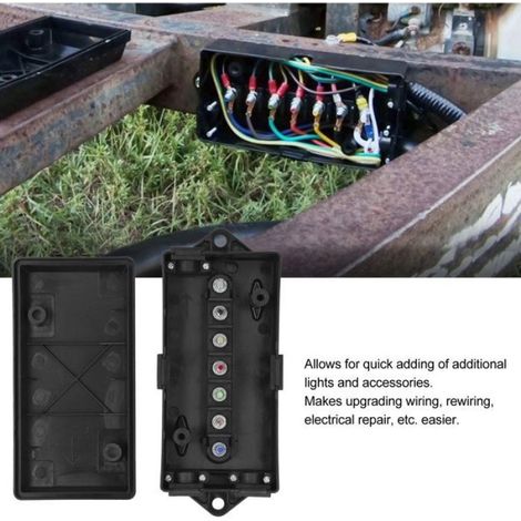 7pcs Boîte de connexion à 7 voies pour remorque - Stable en puissance Étanchéité de qualité supérieure - ABS (1/5)