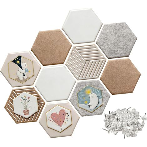 hexagonales en feutre de liège pour tableaux d affichage (1/5)