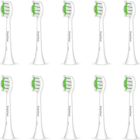 Têtes de brosse à dents de rechange compatible avec Sonicare - Brossettes compatibles avec HealthyWhite, EasyClean, Lot de 10 - Blanc (1/5)