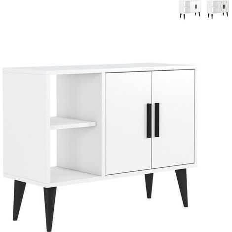 Mueble zapatero blanco moderno para recibidor y salón 90x35x70cm Arizona - Blanco