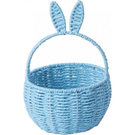 Panier de Pâques avec lapin, paniers de Pâques pour enfants, paniers de Pâques en osier avec anse et oreilles de lapin, panier tressé pour demoiselle d'honneur (vide, pour fleurs, biscuits, bonbons, d (1/5)