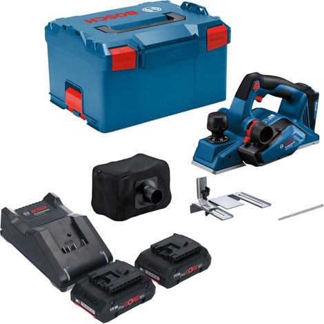 Bosch GHO 18V-26 Pialla professionale a batteria 18 V 2,6 mm senza spazzole + 2x batteria ProCORE 4,0 Ah + caricabatterie + L-Boxx