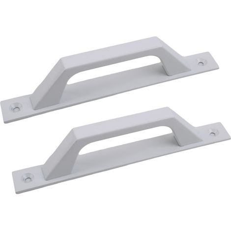Manija blanca de 200 mm, kit de taladro, manija de puerta de granero, manija de puerta corredera de aluminio, 2 uds. (1/4)