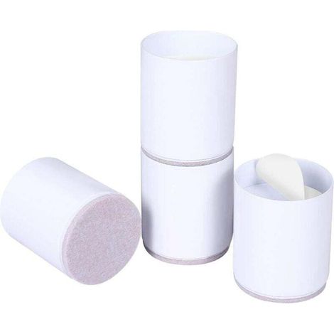 Lot de 4 cadres de lit robustes pour canapés et tables, hauteur de levage de 3 cm, patins de protection pour les sols (blanc, rond) (1/4)
