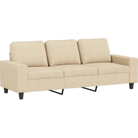 Divano a 3 Posti Crema 180 cm in Tessuto vidaXL 937498