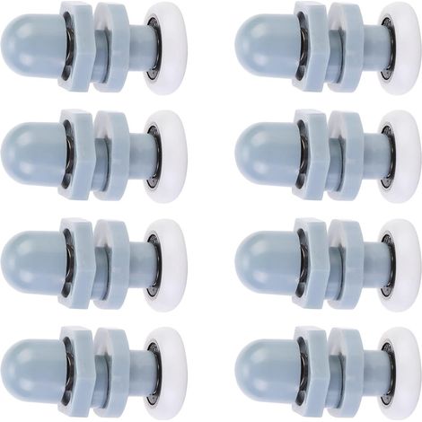 AHLSEN 8 Single Porte de Douche Coureurs,Coulissant Rouleaux Piste Roue de Porte pour Salle de Bains Porte en Verre,pour Remplacement de Douche Coulissante Verre Porte Coureurs Rouleaux Gris(20mm) (1/3)