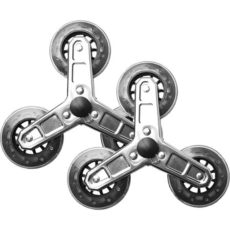 2 Pièces Roues De Caddie, Roues Triangulaires, Roues De Grimpeur D'escalier Légère, Acier Inoxydable Roue Chariot, Roues De Rechange Pour Escalier Pour Facile À Transporter, Facile À Installer (1/5)