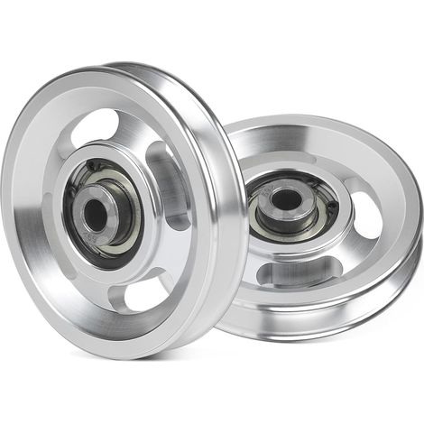 Polea de aleación de aluminio de 95 mm con rodamiento, polea para entrenamiento con pesas, rueda universal para cables, capacidad de carga de 300 kg, para soporte de cables, máquina de gimnasio, equip (1/5)