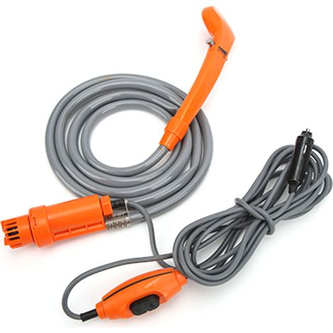 Tragbare Campingdusche mit 12-V-Zigarettenanzünderadapter für Auto, Autowäsche, Camping, Wandern, Wohnwagen, Haustier (1/5)