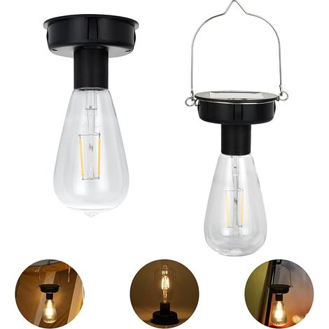 ELUTENG Juego de 4 luces solares para jardín - Repuestos - 7 cm - Con bombilla LED transparente - Cubierta de repuesto - Panel solar para farol solar - Decoración DIY (1/5)