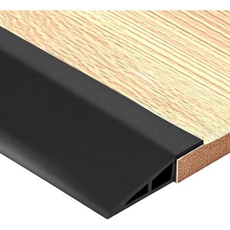 1M PVC Threshold Ramps, Self Adhesive Threshold Ramps, Flexible Floor Transition Strip for Doors, Tiles and Stairs (Black, Height 1cm) (1/5)