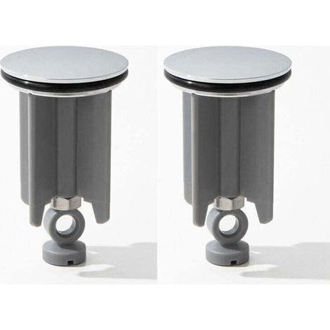 (Grey)2 Pack 40mm Pop-Up Sink Plugs Height Adjustable Bathroom Replacement Chrome Plated Rustproof for Kitchens Bathrooms (1/5)