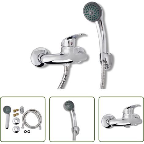 vidaXL Einhebelmischer - Bad Dusche Mischbatterie Set Chrom (1/5)