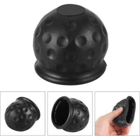 Capuchon de Boule d'Attelage - Haute Qualité - Caoutchouc Noir - 2 pcs - Universel - 50 mm (1/4)