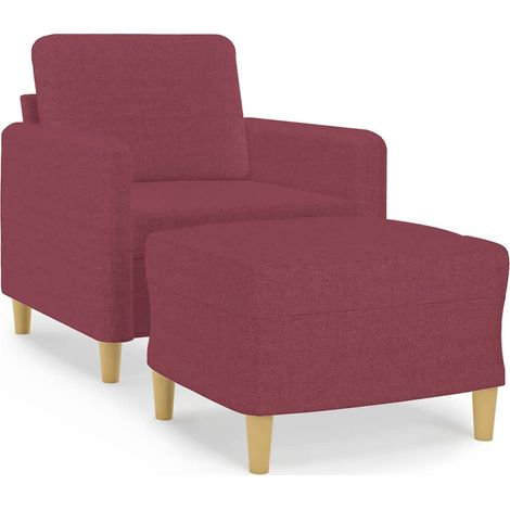 Maison Exclusive - Sessel mit Hocker Weinrot 60 cm Stoff
