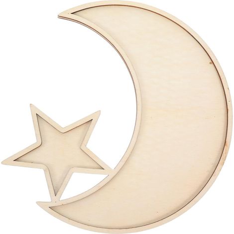 Dessous de Verre en Bois Brut pour Mosaïque, Supports avec Motifs Lune et Étoile, 6 Pièces, Idéal pour Loisirs Créatifs et Décoration de Table (1/5)