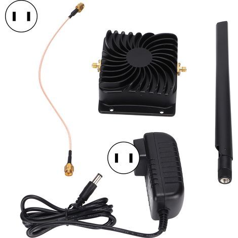 Amplificateur de Signal WiFi 2.4GHz en Forme de Ventilateur Spirale Noir - Répéteur Sans Fil 100‑240V Prise US (1/5)