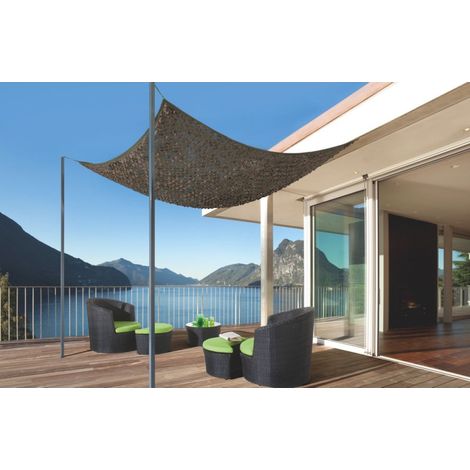 Nortene – Voile d'ombrage bicolore réversible 2,4 x 3 m – Polyester traité anti-UV – Idéal pour terrasses et espaces extérieurs (1/5)