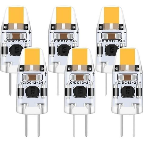 Ampoule G4 LED 2W, 6 Pièce 12V Ampoule G4 Blanc Chaud 3000K, Ampoule LED G4 Équivalent 15W G4 Ampoule Halogène, Ampoule Halogene LED 200LM, G4 LED Dimmable Rayon de 360° Pas de Scintillement (1/5)