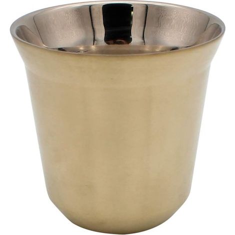 Kaffeetasse aus Edelstahl, doppelwandig, wärmeisoliert, Kapsel, Kaffeebecher, hellgold (1/4)