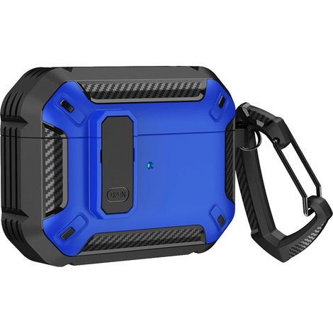 Étui de protection pour AirPods 4 avec mousqueton - Bleu (1/5)