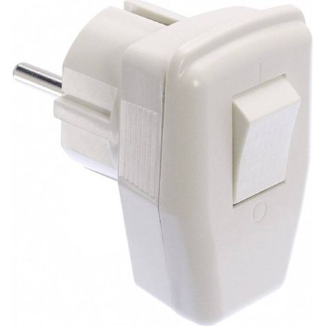 AS Schwabe 45035 Spina angolata di sicurezza Plastica con interruttore 230 V Bianco IP20