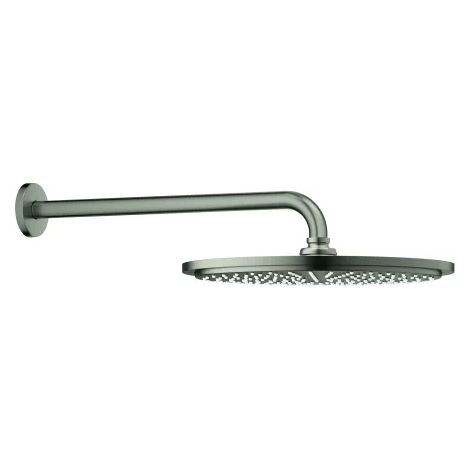 GROHE Set soffione doccia Rainshower Cosmopolitan 310 100738, 1 tipo di getto, soffione doccia in metallo (27 478), braccio doccia 380 mm, portata massima (a 3 bar): 8 l/min, satin steel, 100738MS00