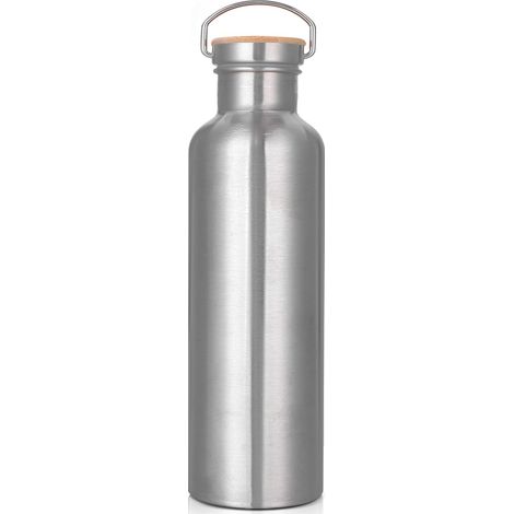 Bouteille d'eau en acier inoxydable 1000 ml - Double paroi - Isotherme - Idéale pour le sport, les voyages et le fitness - Sans BPA (Couleur acier inoxydable 1000 ml) (1/5)