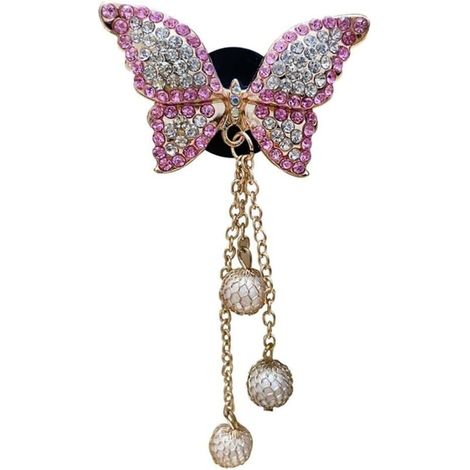 11cm Car Vent Clips Crystal Rhinestone Butterfly Decorative Car Air Freshener Clips Home Office Air Conditioning Outlet Clip Bling Car Interior Accessories (1/5)