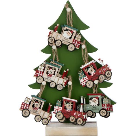Arbre de Noël à Trains "Hangers" 32cm Vert (1/2)