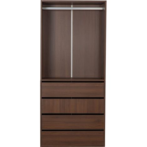Armadio "Opéra" con 4 cassetti e 1 spazio per appendere - 80 x 45 x 180 cm - Marrone