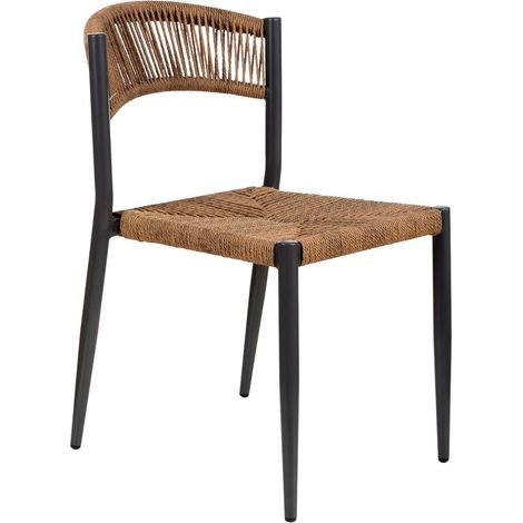 Silla de ratan sintético marrón 48x60x78 (1/5)