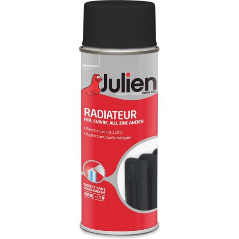 Peinture aérosol pour Radiateur - Satin Noir - 400 ml - Julien