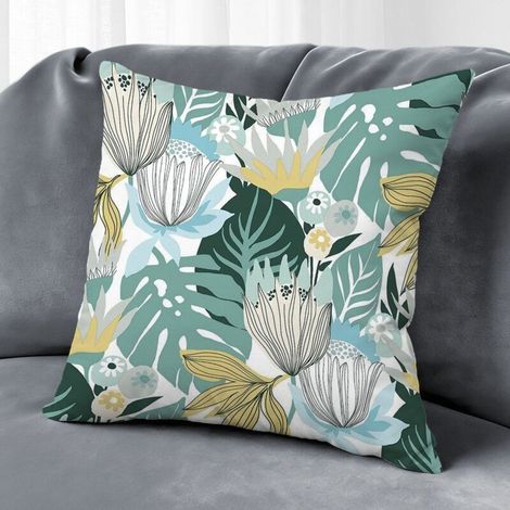 Housse de coussin floral papillon été, décoration salon maison,40×40cm (1/5)