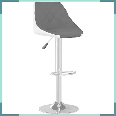 335240 Tabourets de bar lot de 2 noir et blanc similicuir (1/5)