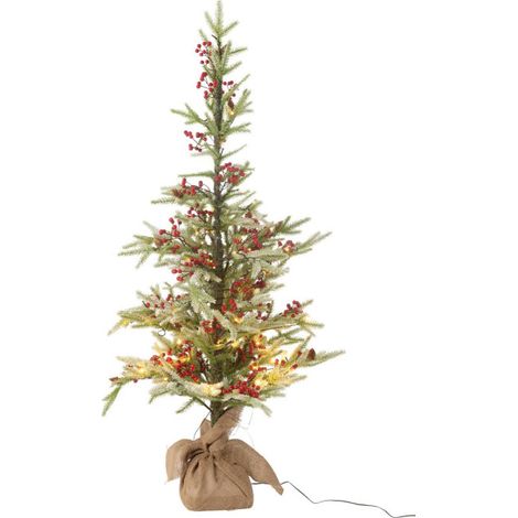 Sapin de Noël Artificiel à LED "Jute" 130cm Vert (1/5)