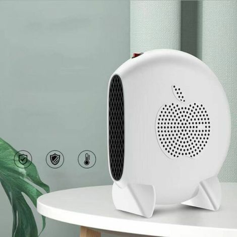 Réchauffeur portable pour bureau, mini soufflant électrique silencieux, chauffage individuel compact pour chambre, radiateur de table 360° (1/4)