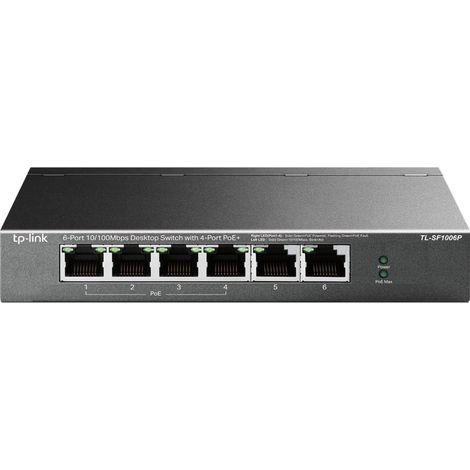 TP-Link TL-SF1006P switch di rete Non gestito Fast Ethernet (10/100) Supporto Power over Ethernet (PoE) Nero (1/4)