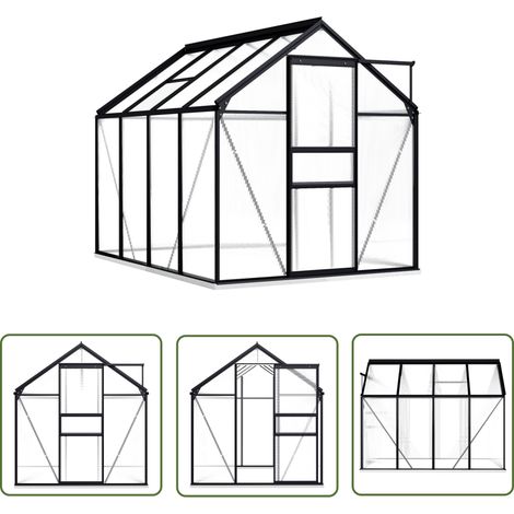 INLIFE Serre avec cadre de base Anthracite Aluminium 4,75 m² (1/5)