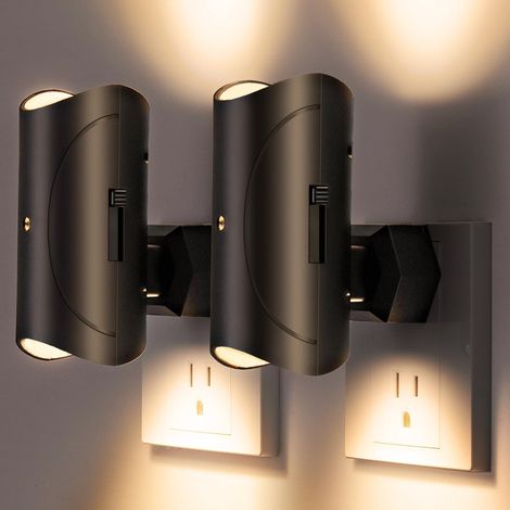 Presa Luce Notturna (Set Doppio) - Montaggio a Parete + Induzione + Crepuscolo Automatico - Su - Presa Lampada da Parete / Luce Notturna Automatica / Lampada a Induzione / Crepuscolo (1/5)
