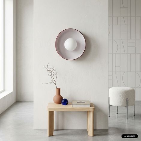 sweeek - Applique intérieur verre et métal Ø25cm bordeaux - Nio (1/3)