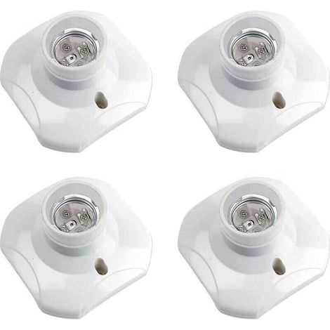 E27-Deckenfassung aus weißem Kunststoff, 4er-Pack für LED-Lampen, kompatibel mit 220–240 V, ideal für Garagen und Wände (1/5)