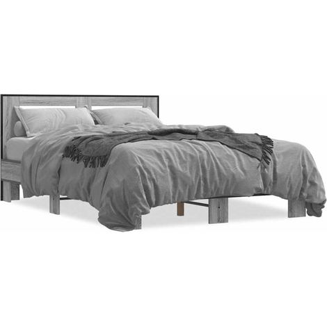 Maison Exclusive - Bettgestell Grau Sonoma 120x200 cm Holzwerksto (1/5)