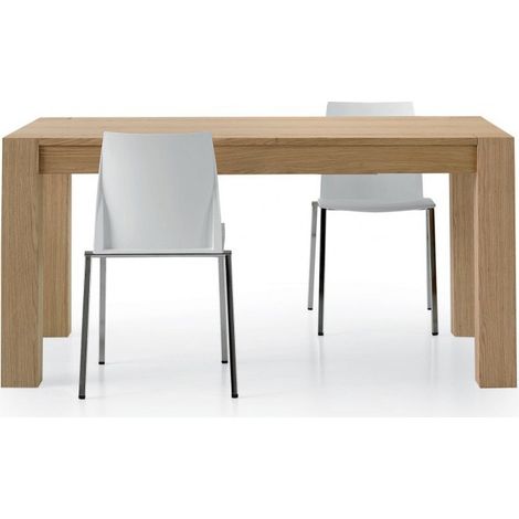 Tavolo in Legno Rovere Naturale Allungabile Dimensione Tavoli: 140 x 90 + 2 allunghe 40 cm